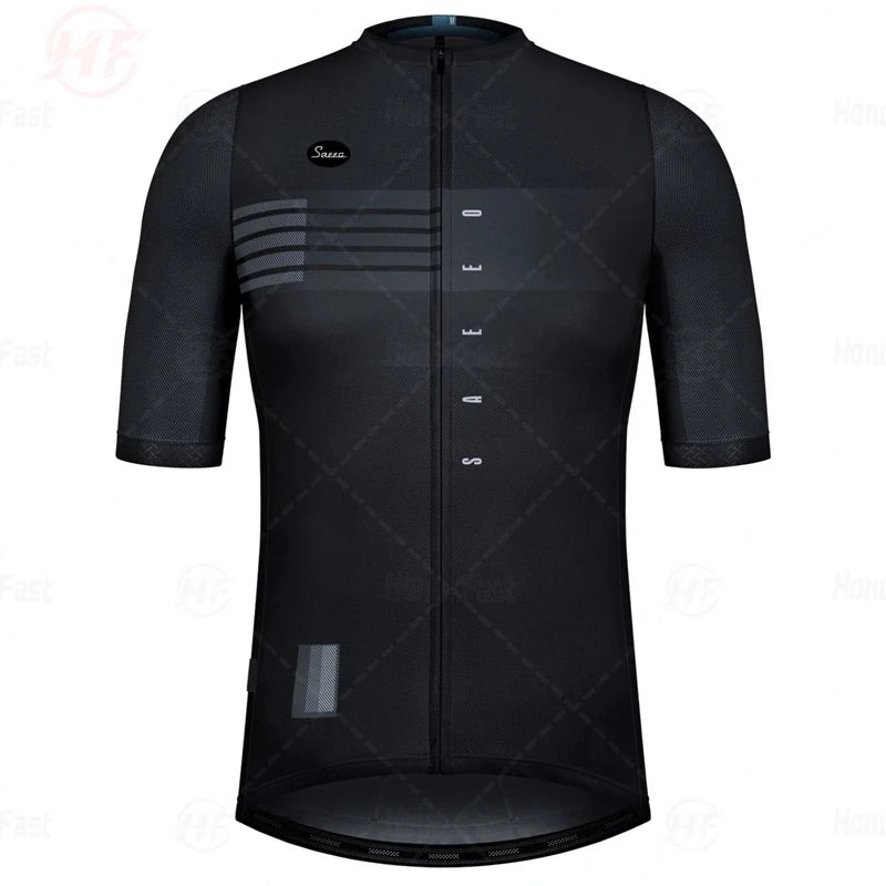 Summer High Quality 2025 New Team Men Cycling Jersey Clothing Black Short Sleeve Breathable Quick Dry Cycle Jersey Clothes Spain