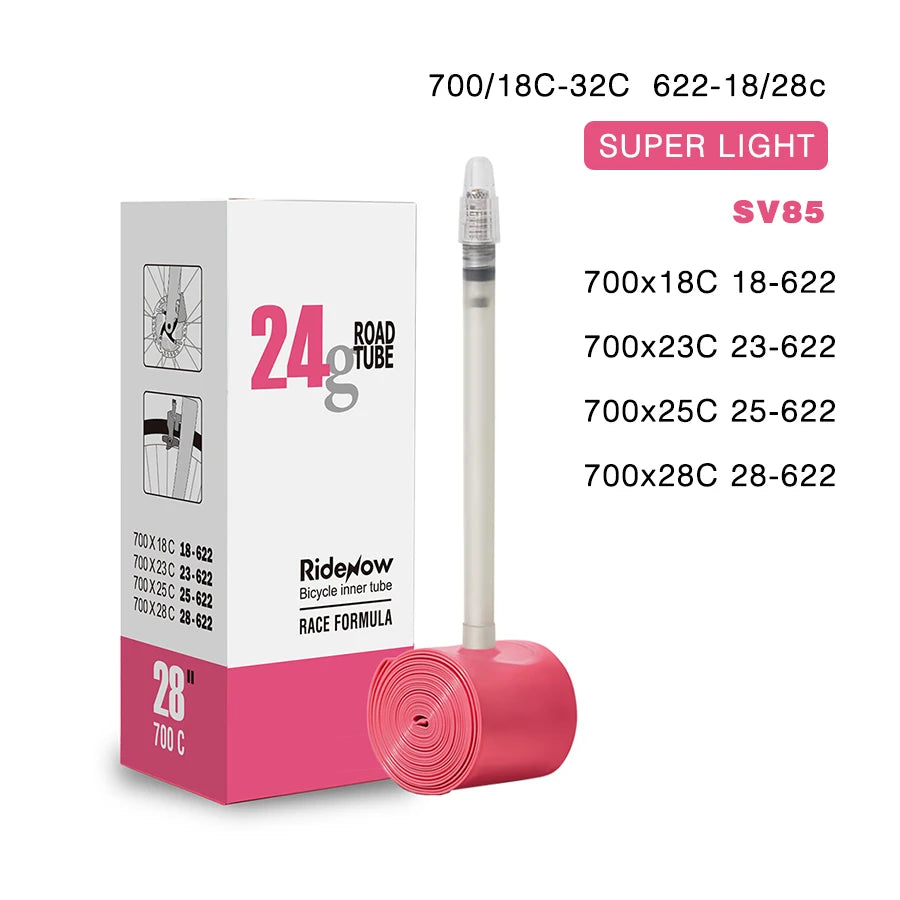 RideNow Ultralight Bike Inner Tube 700 700C 18 25 28 32 Road Bicycle TPU Tire 45/65/85mm Length French Valve 700C TPU Inner Tube