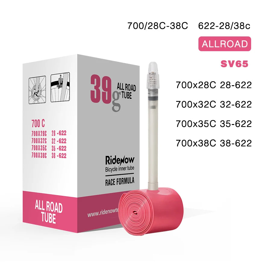 RideNow Ultralight Bike Inner Tube 700 700C 18 25 28 32 Road Bicycle TPU Tire 45/65/85mm Length French Valve 700C TPU Inner Tube