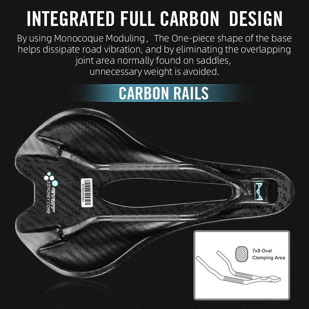 RYET 3D Printed Bicycle Saddle Ultralight Carbon EVA 245x145mm Bike Seating Part MTB Gravel Road Bike Seat Cycling Cushion