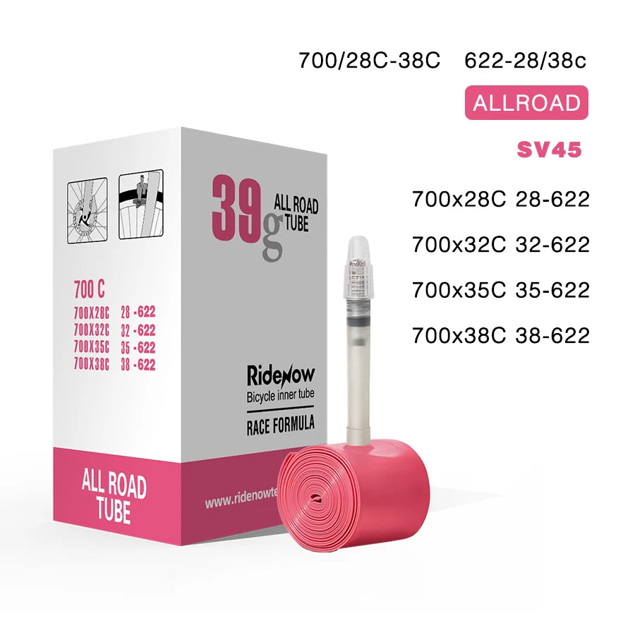 RideNow Ultralight Bike Inner Tube 700 700C 18 25 28 32 Road Bicycle TPU Tire 45/65/85mm Length French Valve 700C TPU Inner Tube