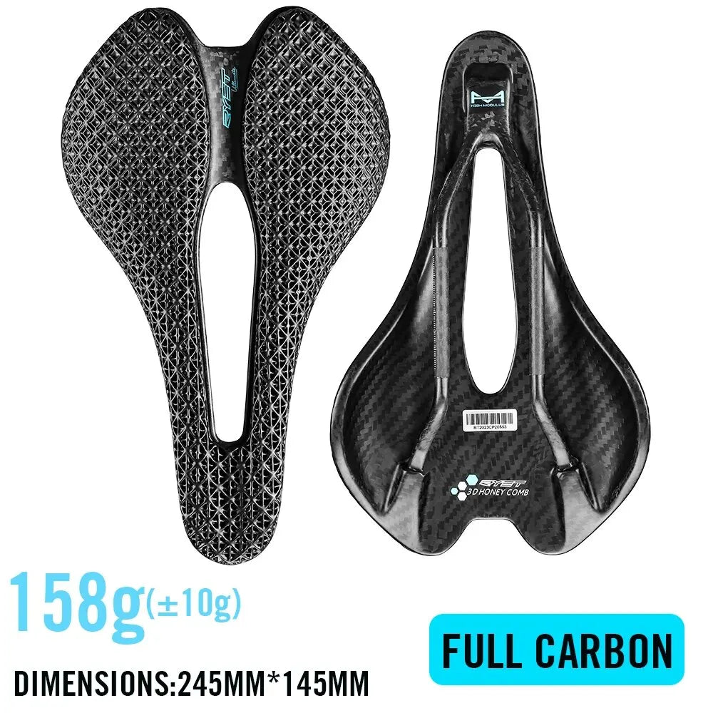 RYET 3D Printed Bicycle Saddle Ultralight Carbon EVA 245x145mm Bike Seating Part MTB Gravel Road Bike Seat Cycling Cushion