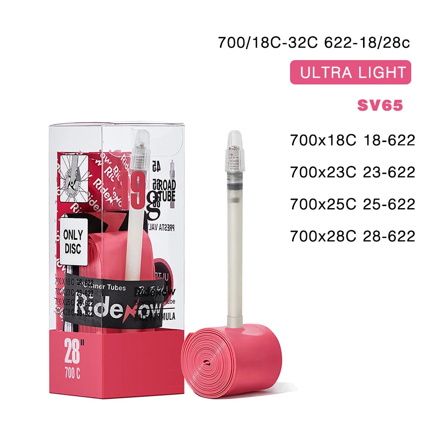 RideNow Ultralight Bike Inner Tube 700 700C 18 25 28 32 Road Bicycle TPU Tire 45/65/85mm Length French Valve 700C TPU Inner Tube