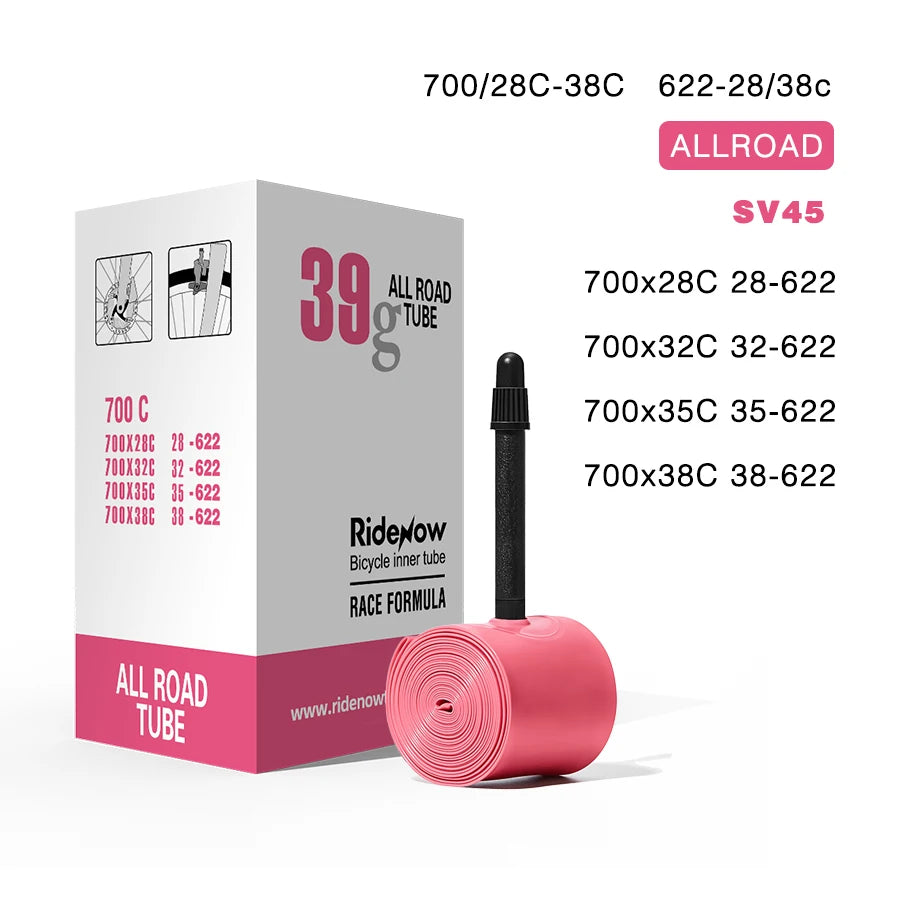 RideNow Ultralight Bike Inner Tube 700 700C 18 25 28 32 Road Bicycle TPU Tire 45/65/85mm Length French Valve 700C TPU Inner Tube