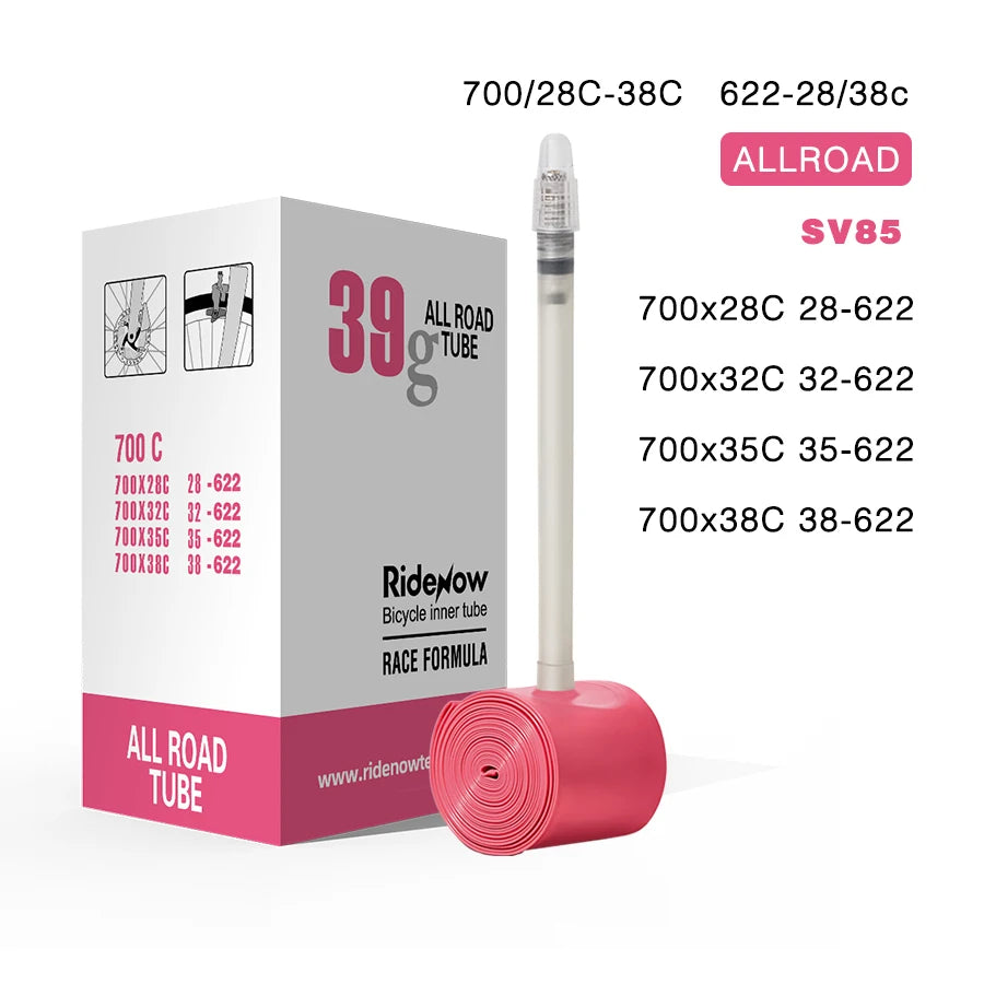 RideNow Ultralight Bike Inner Tube 700 700C 18 25 28 32 Road Bicycle TPU Tire 45/65/85mm Length French Valve 700C TPU Inner Tube