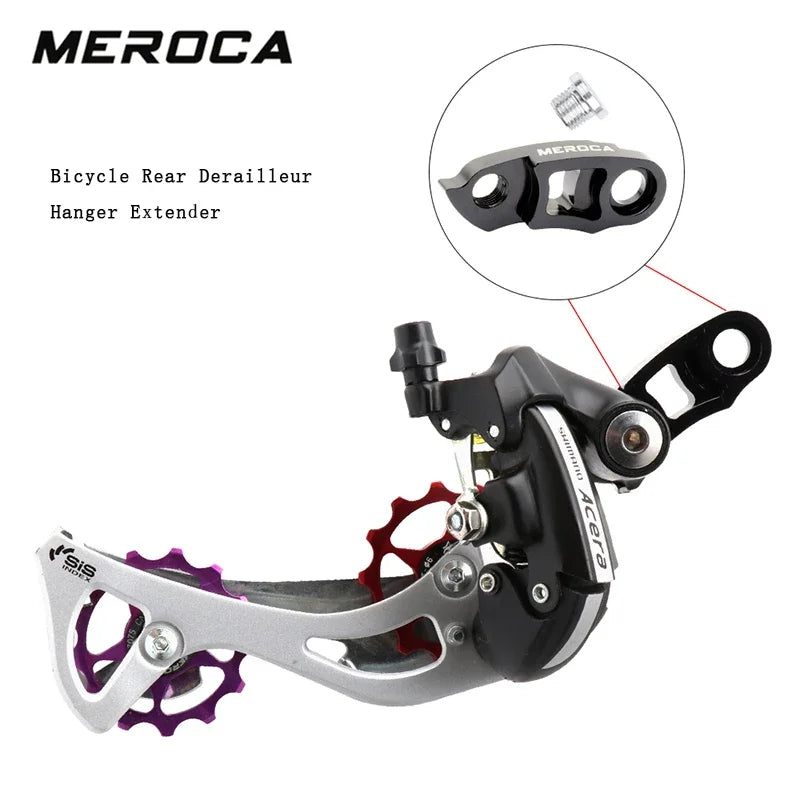 MEROCA Bicycle Rear Derailleur Hanger Extension Aluminum Alloy Speed Change Frame Gear Tail Hook Extender 40-56T Large Flywheel